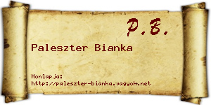 Paleszter Bianka névjegykártya